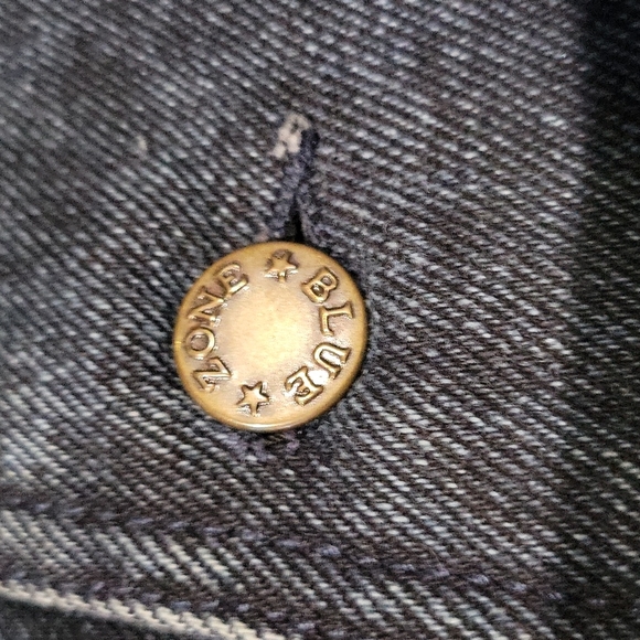 Vintage Blue Zone Denim Trench Coat Jacket - Picture 11 of 12